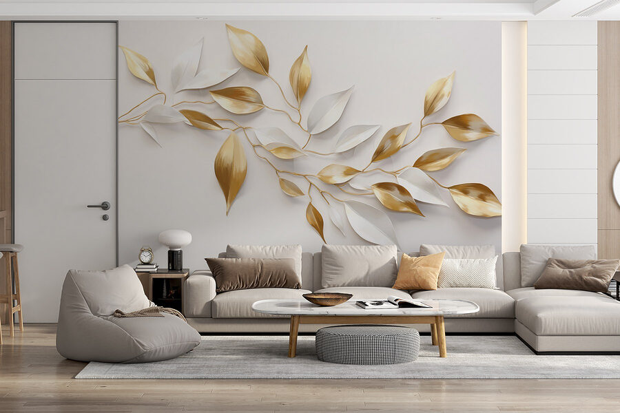 Papel de parede Folhas elegantes em tons suaves. - Image 6