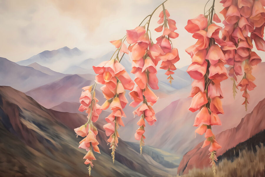Pintura de flores de uma árvore Pintura de flores de uma árvore