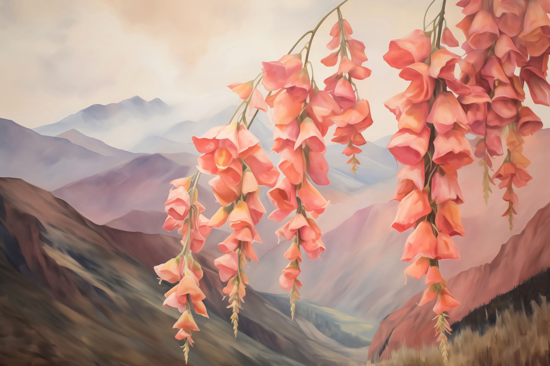 Painting of flowers from a tree Painting of flowers from a tree