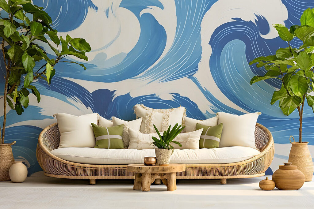 Blue and white waves Blue and white waves