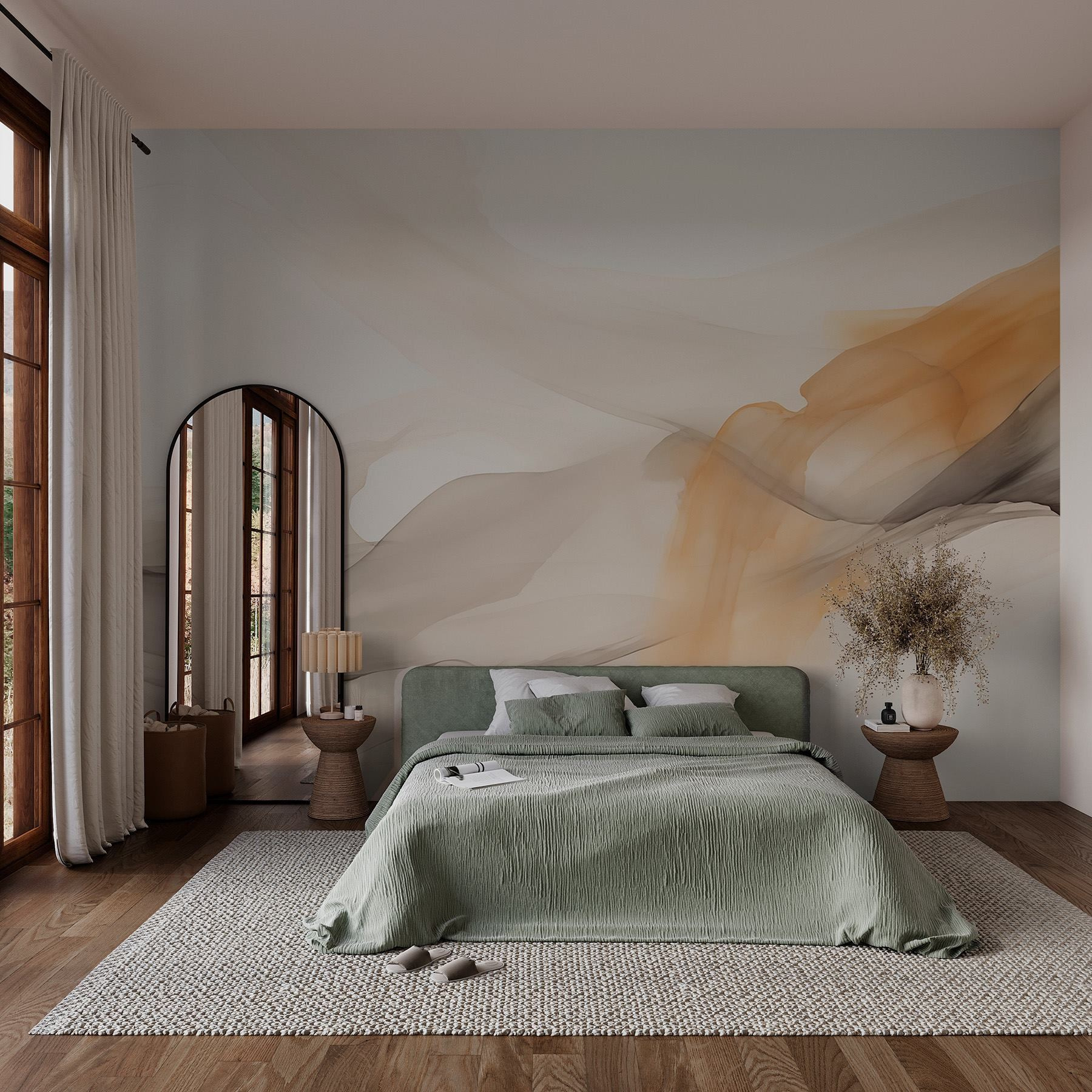 Soft hues dance across the canvas Soft hues dance across the canvas