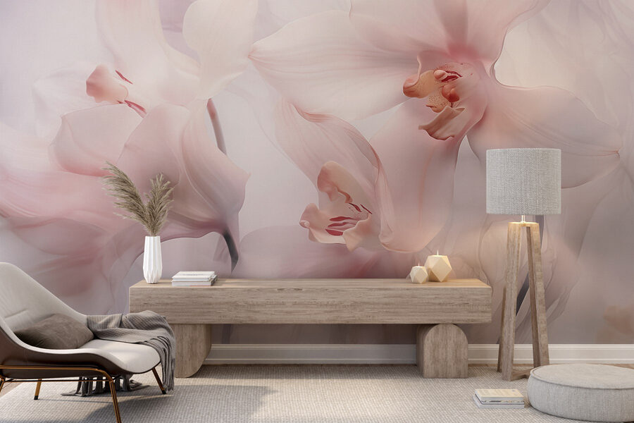 Flores delicadas em tons suaves