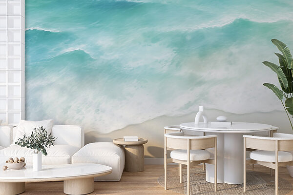 Praia com ondas e areia Praia com ondas e areia