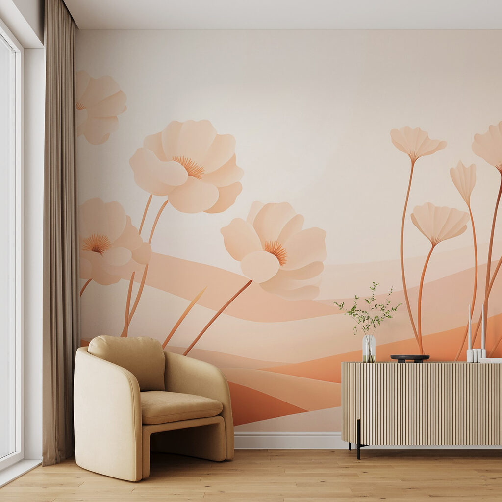 White flowers in a desert White flowers in a desert