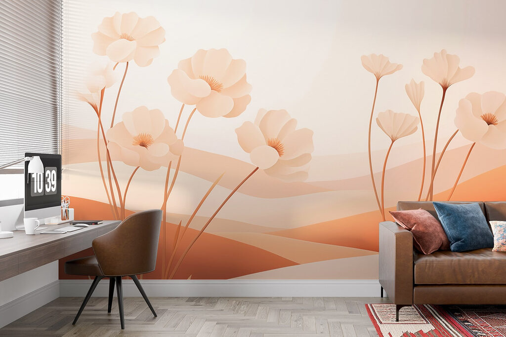 White flowers in a desert White flowers in a desert