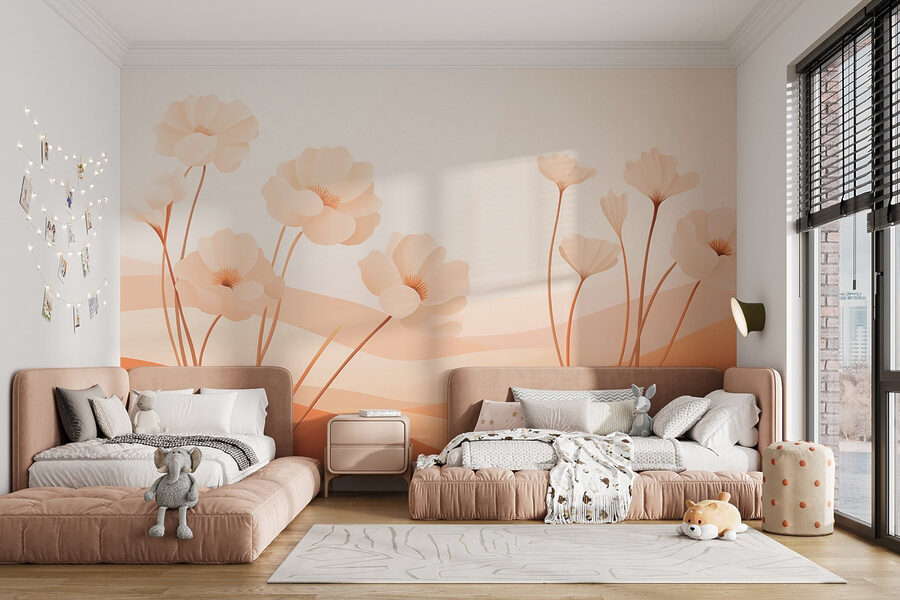 Flores brancas num deserto