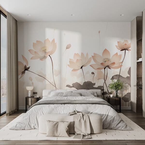 Group of flowers with leaves