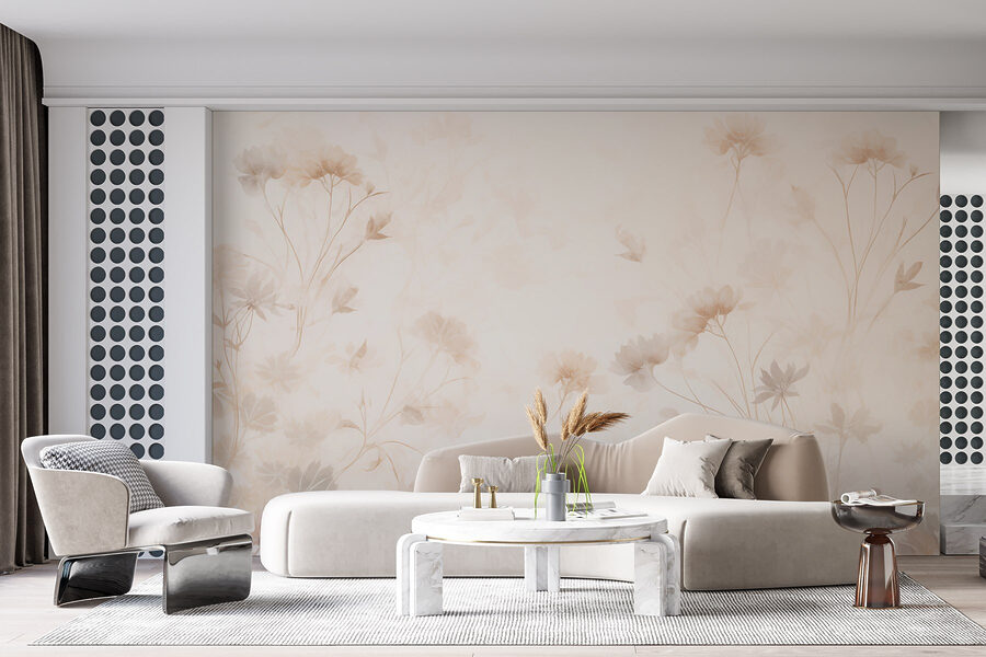 Padrão floral branco e cor-de-rosa