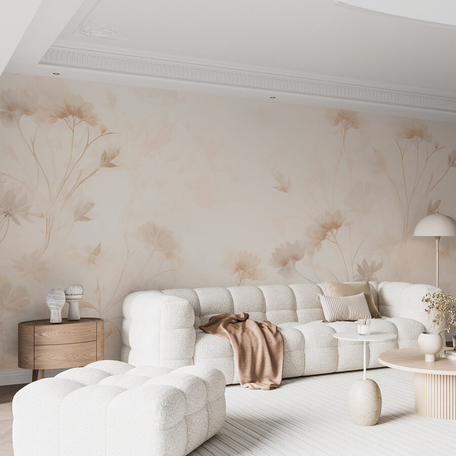 Padrão floral branco e cor-de-rosa