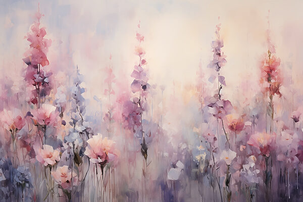 Pintura de flores num campo Pintura de flores num campo