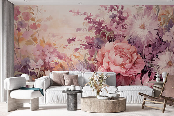 Pintura de flores e folhas Pintura de flores e folhas