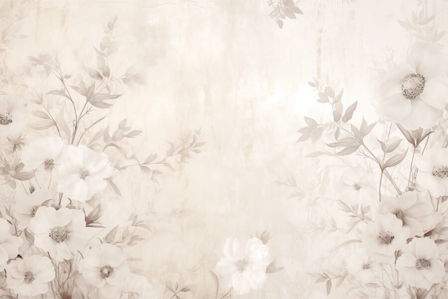 Padrão floral branco sobre uma superfície branca