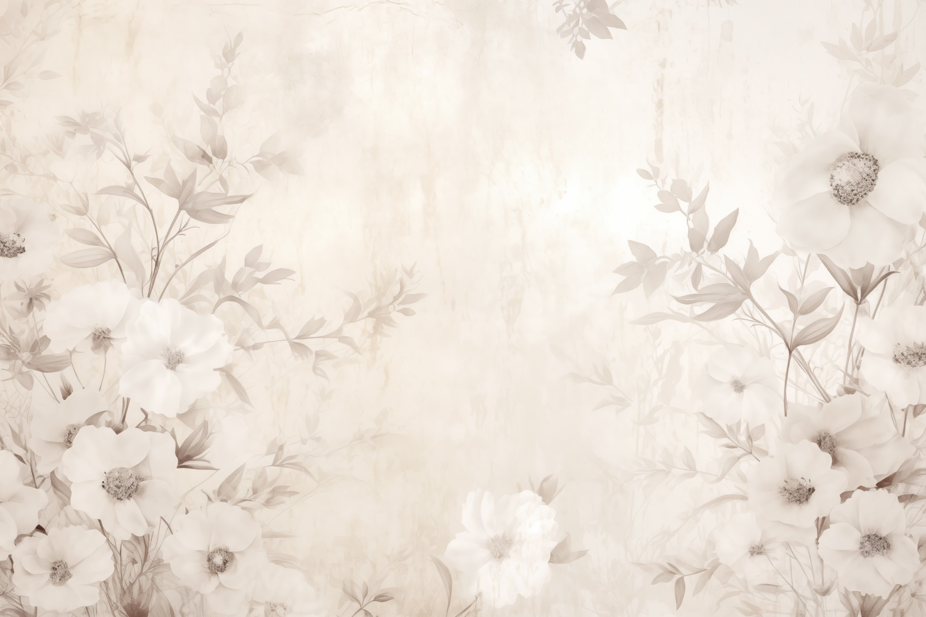 White flower pattern on a white surface