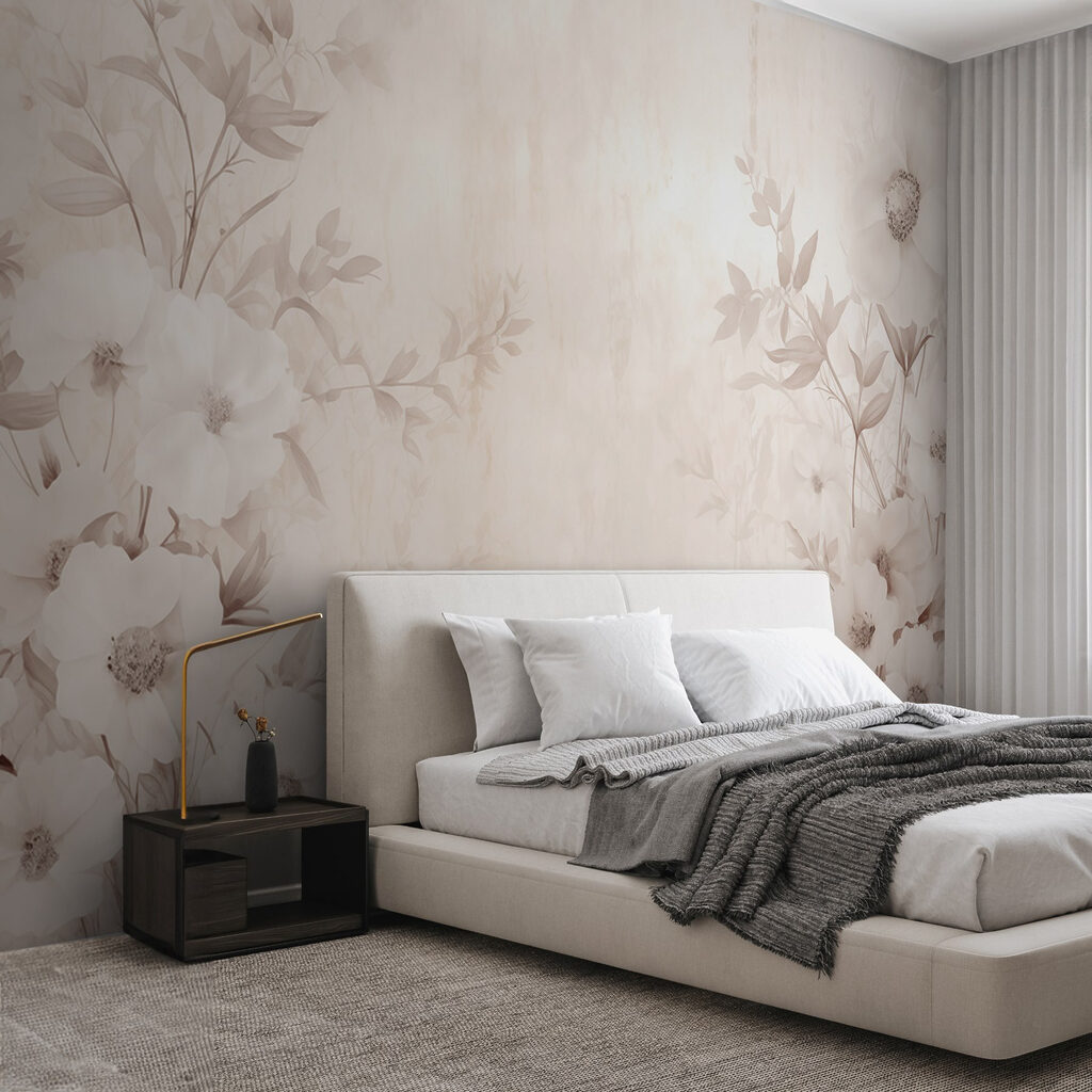 White flower pattern on a white surface