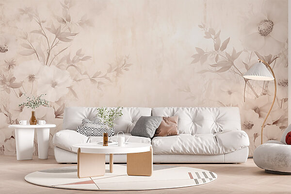 Padrão floral branco sobre uma superfície branca Padrão floral branco sobre uma superfície branca