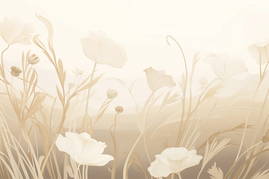 Flores delicadas em tons suaves.
