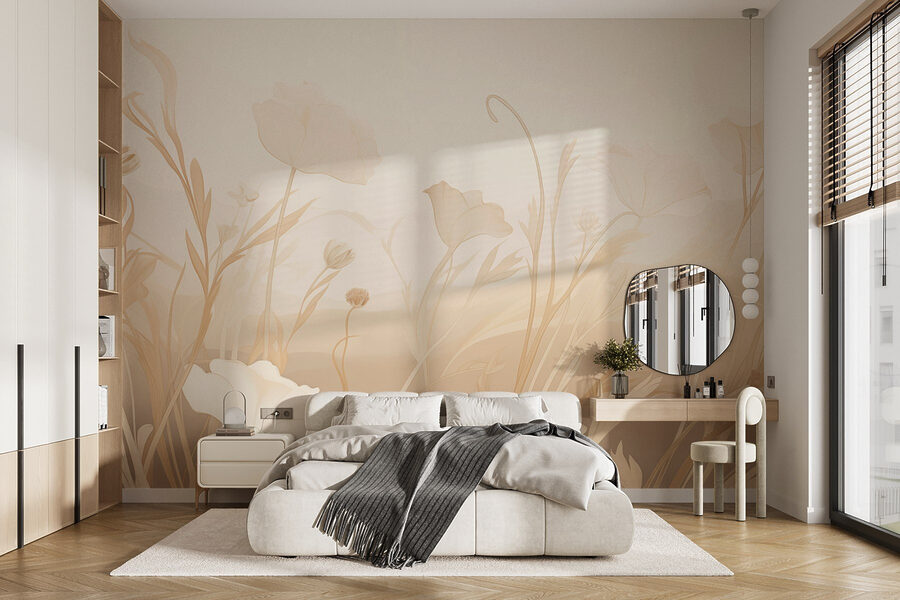 Flores delicadas em tons suaves.