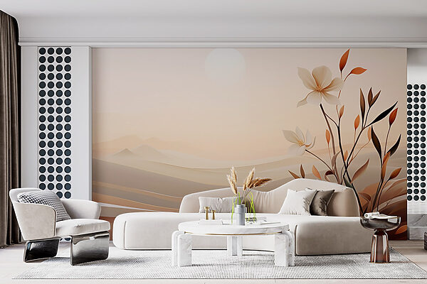 Pintura de flores num deserto Pintura de flores num deserto