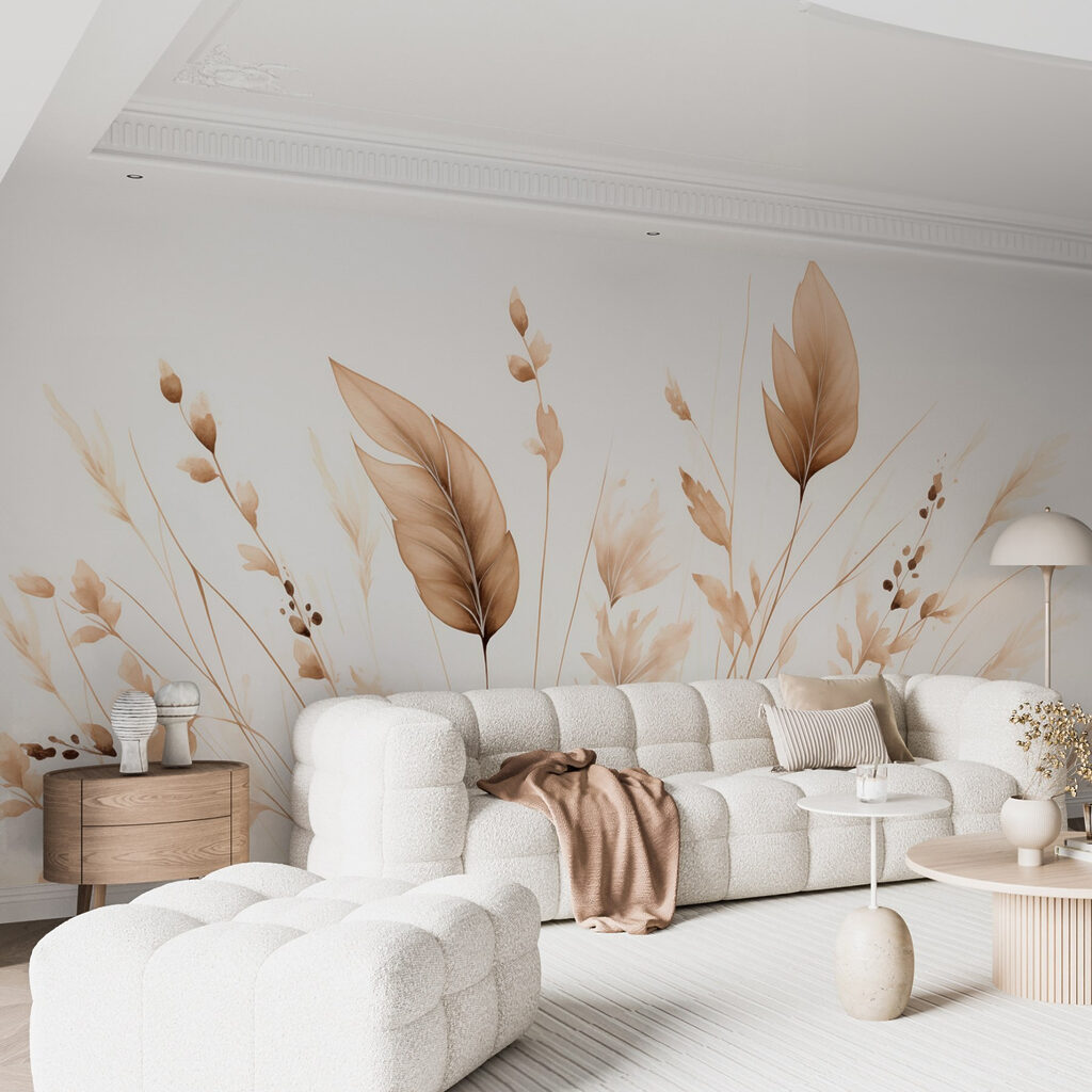 Delicate leaves grace a soft backdrop Delicate leaves grace a soft backdrop