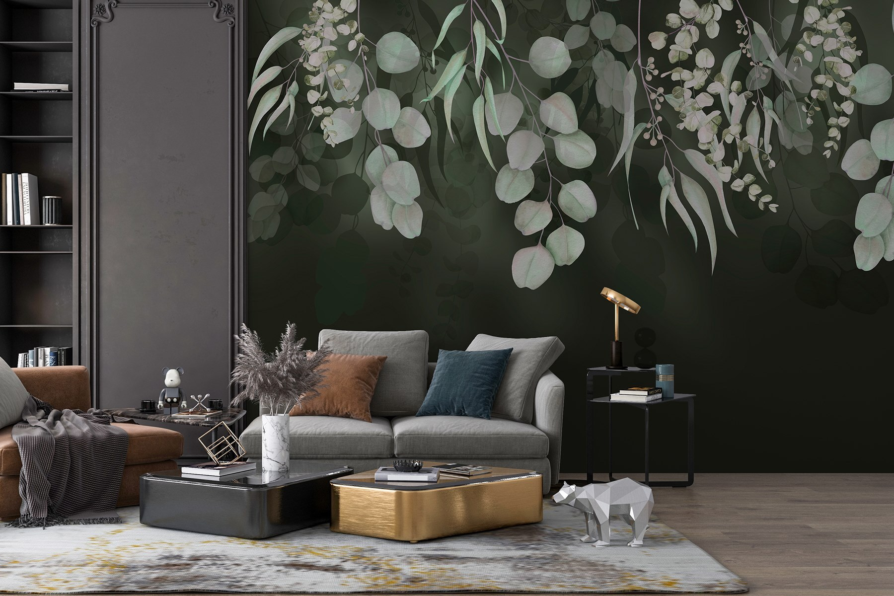 Delicate leaves on a dark backdrop