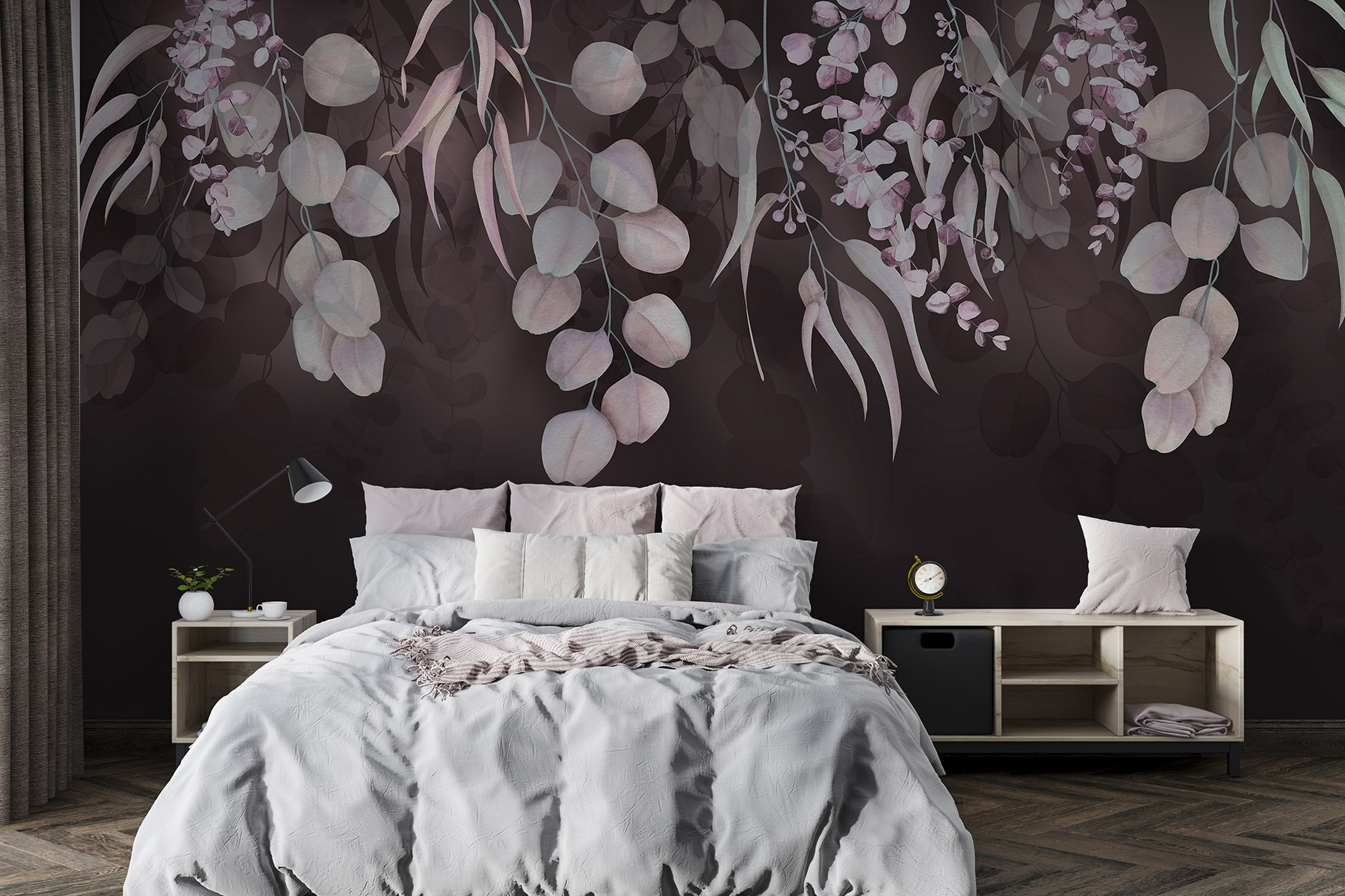 Delicate leaves in soft hues