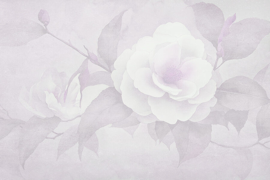 Flor branca com folhas