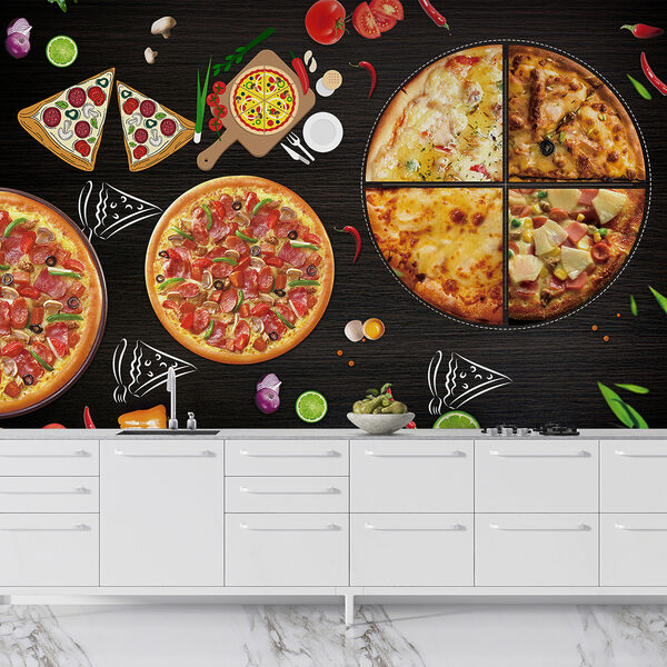 Uma piza em cima de uma mesa Uma piza em cima de uma mesa