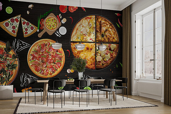 Uma piza em cima de uma mesa Uma piza em cima de uma mesa
