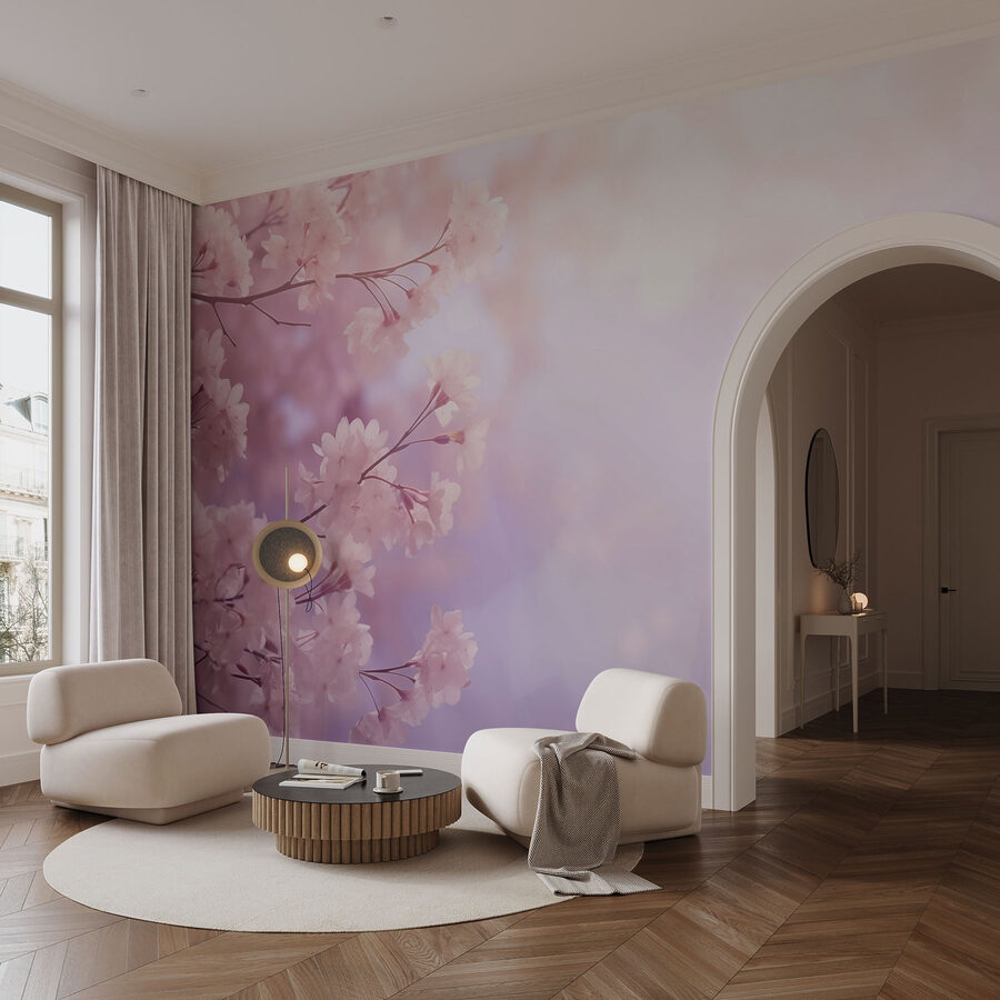 Flores suaves num momento pastel