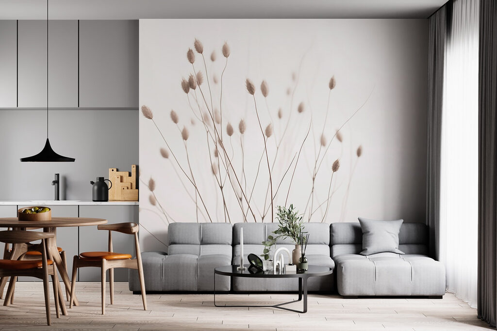 Delicate stems against soft backdrop