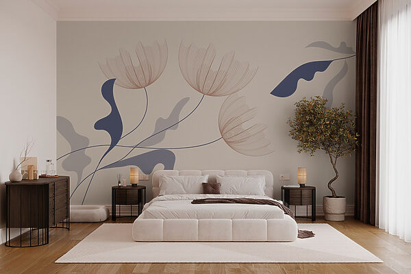 Desenho floral delicado em tons suaves Desenho floral delicado em tons suaves