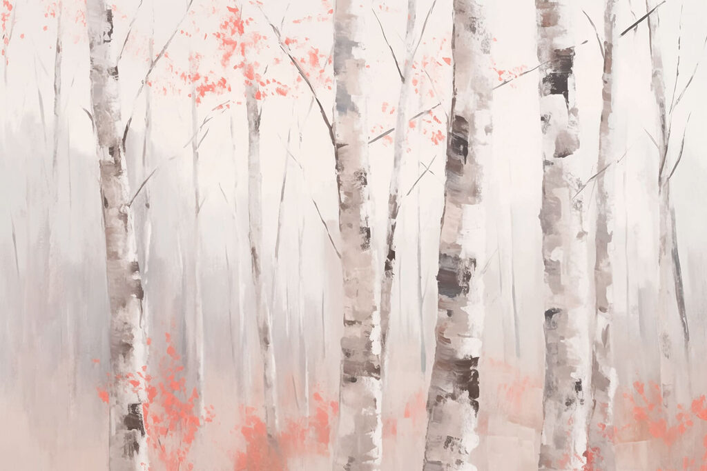 Pintura de árvores com folhas cor-de-rosa Pintura de árvores com folhas cor-de-rosa