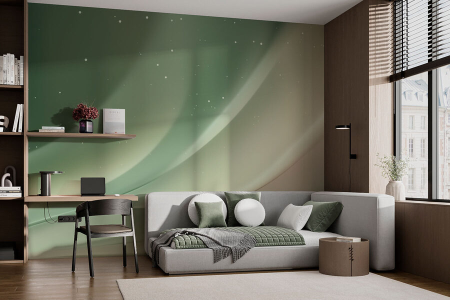 Fundo branco e verde
