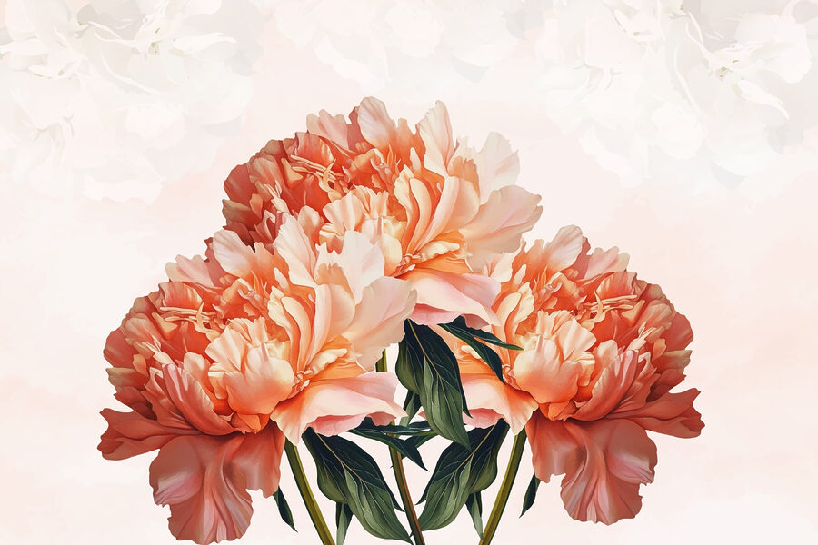 Papel de parede Grupo de flores cor-de-rosa - Image 4