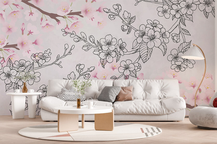 Flores delicadas em tons pastel suaves