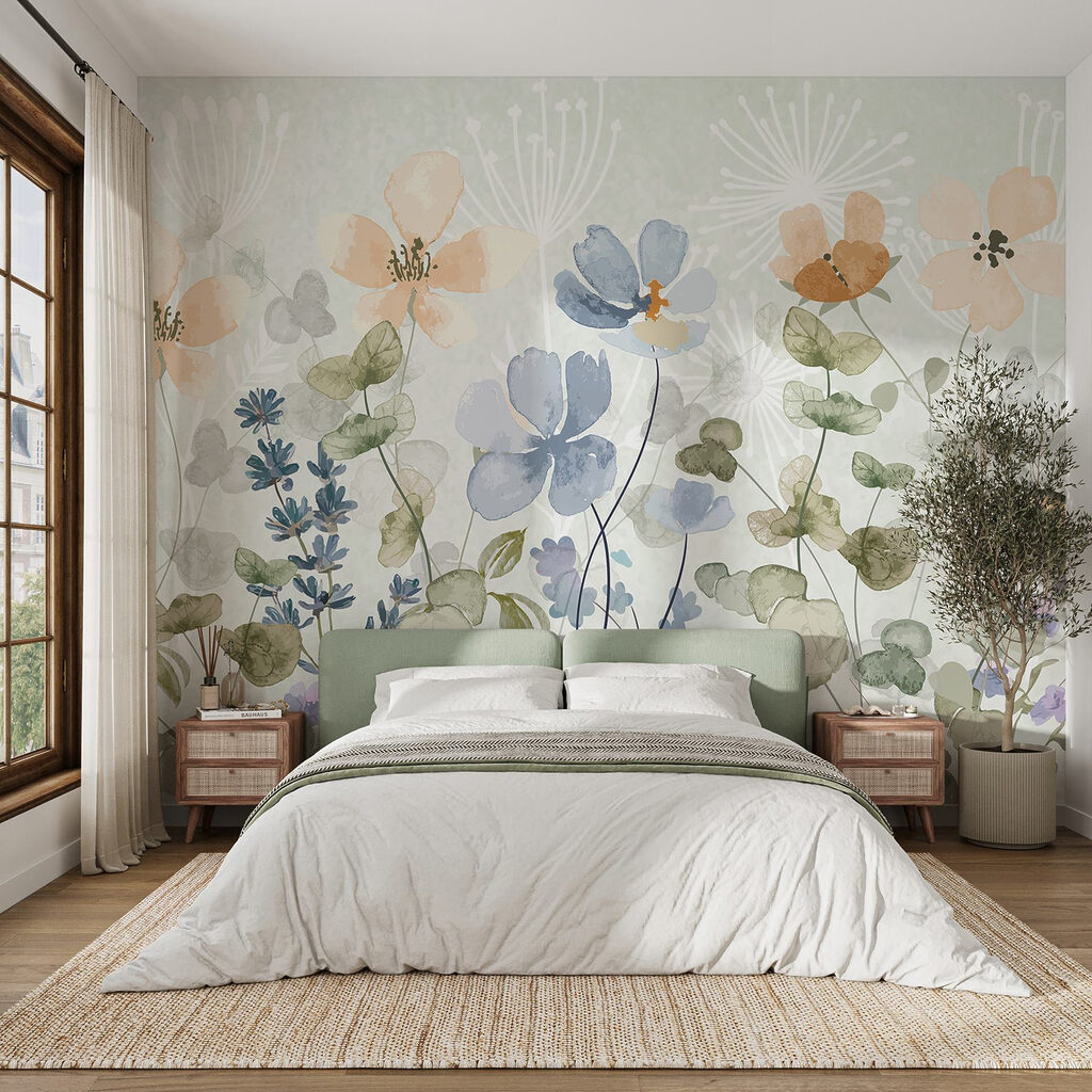 Painting of flowers and leaves Painting of flowers and leaves