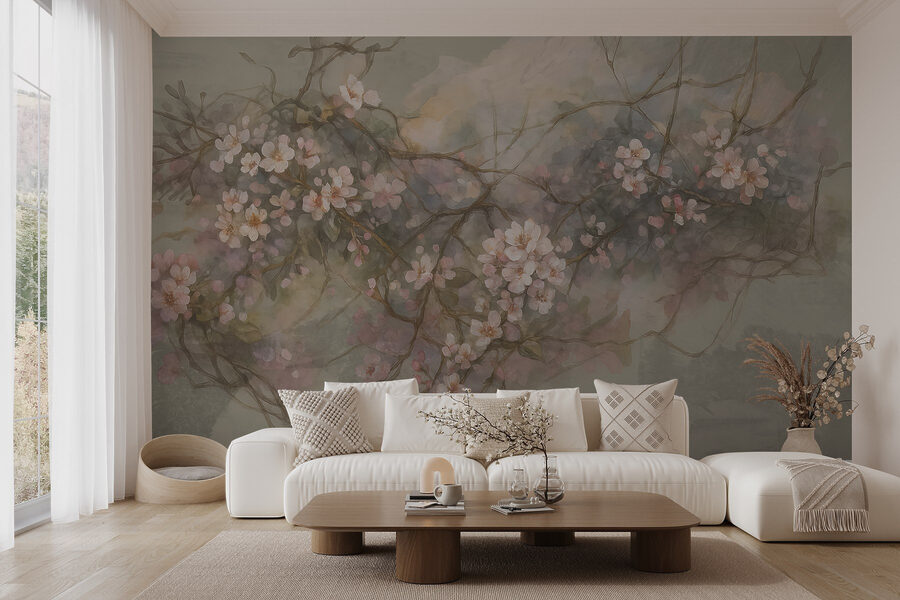 Pintura de flores num ramo