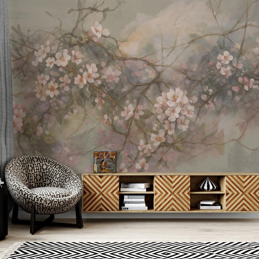 Pintura de flores num ramo