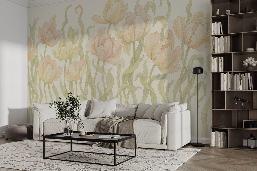 Papel de parede Delicadas tulipas em tons suaves - Image 2