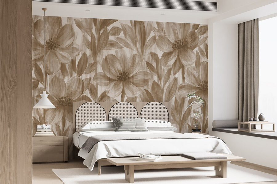 Papel de parede Padrões florais em tons suaves