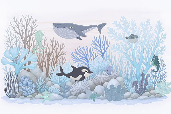 Desenho animado de um animal marinho Desenho animado de um animal marinho