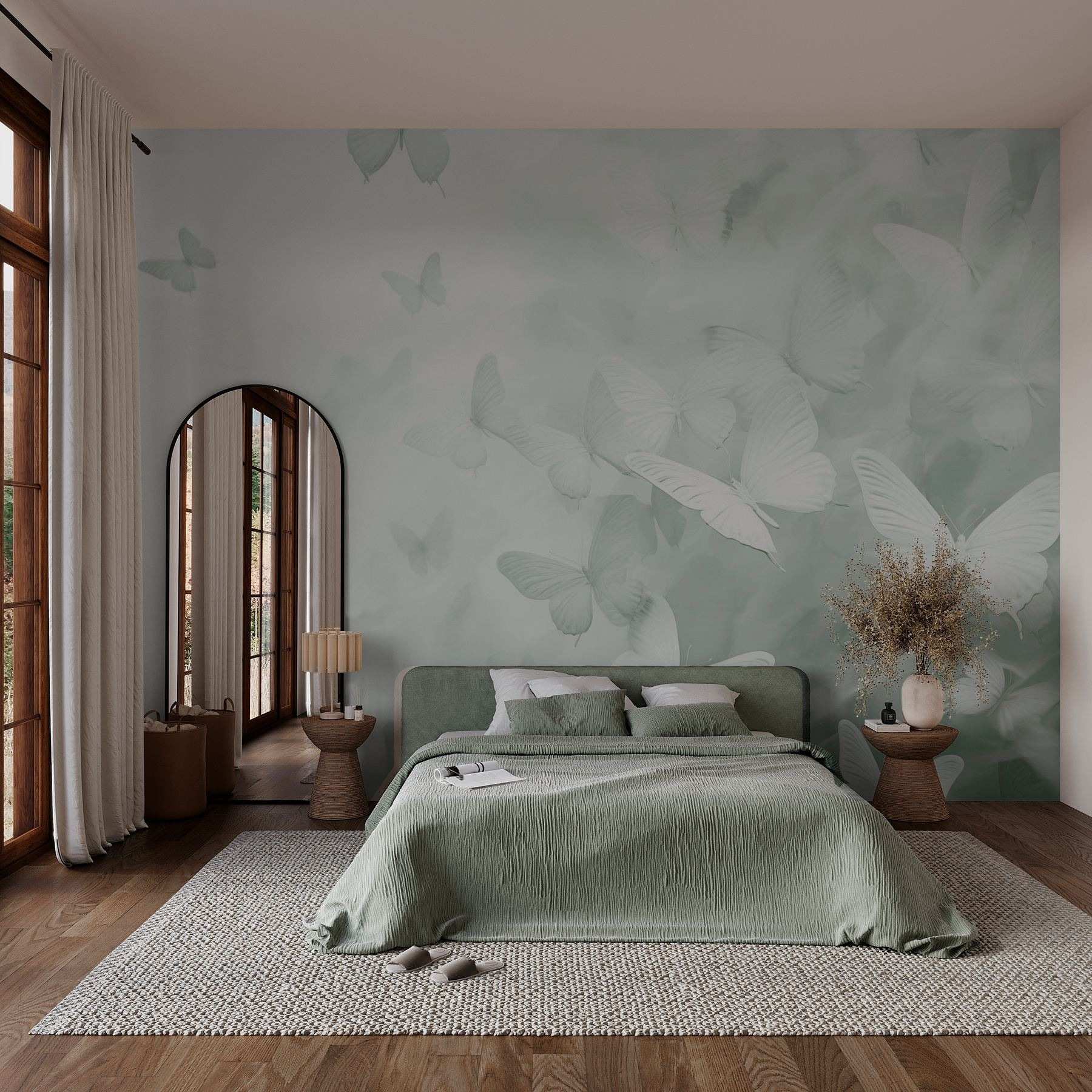 Group of butterflies flying