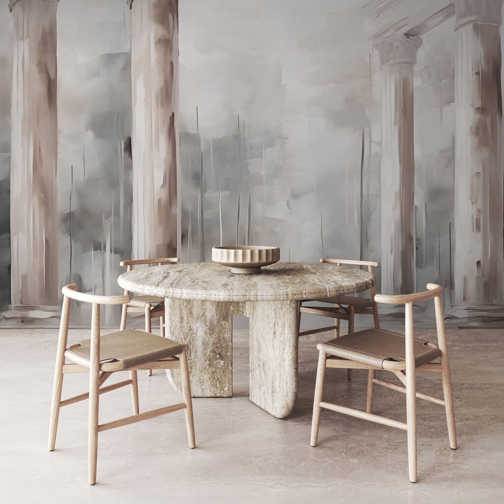 Painting of a building with columns Painting of a building with columns