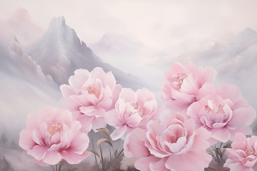 Pintura de flores cor-de-rosa Pintura de flores cor-de-rosa