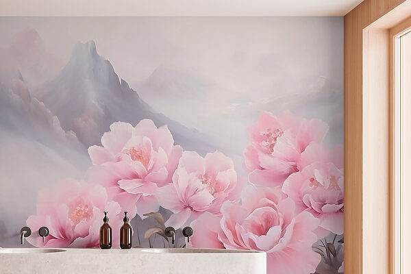 Pintura de flores cor-de-rosa Pintura de flores cor-de-rosa