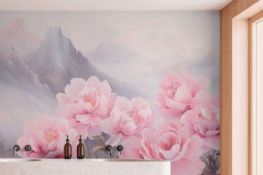 Pintura de flores cor-de-rosa Pintura de flores cor-de-rosa