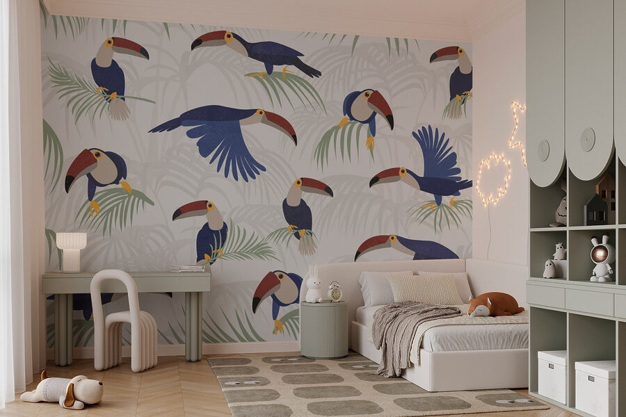Padrão de aves e plantas
