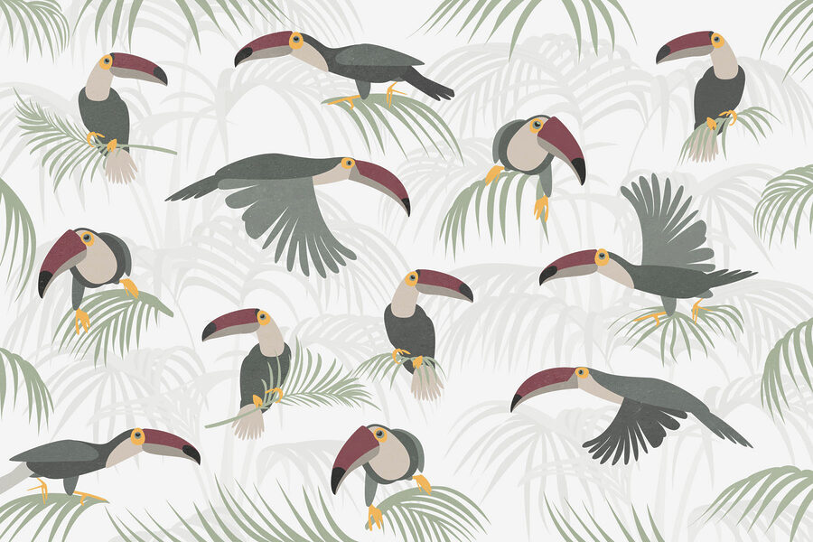 Padrão de aves e plantas