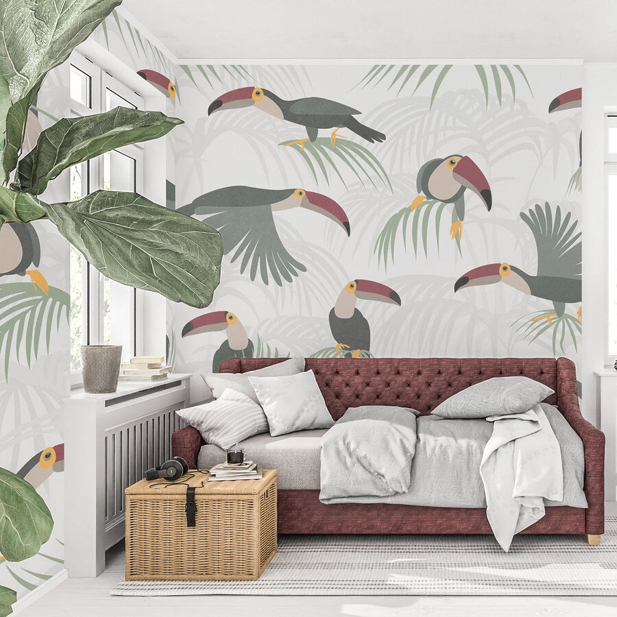 Padrão de aves e plantas