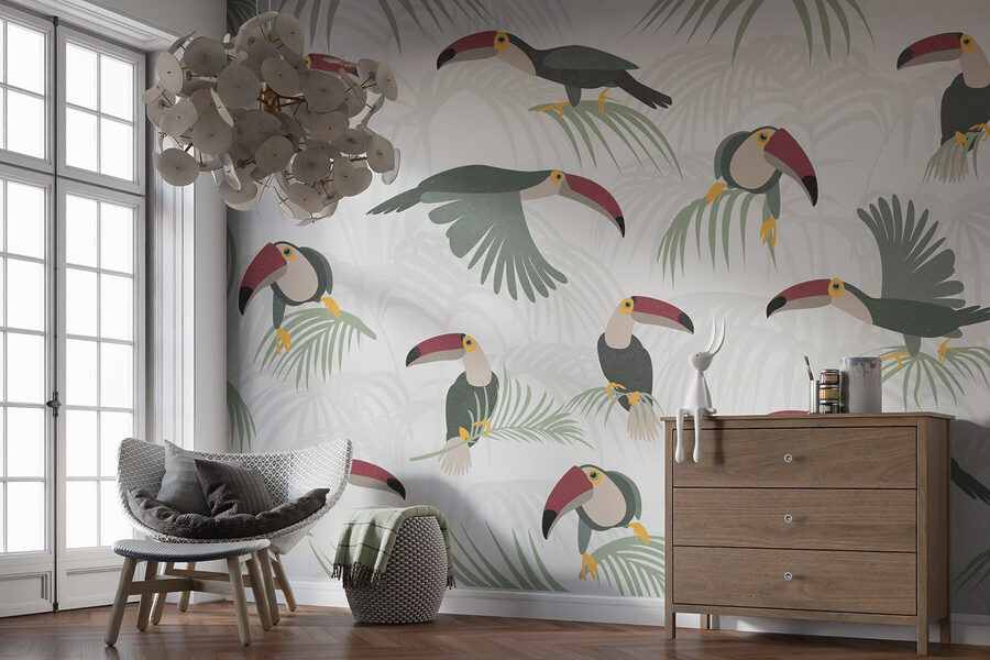 Padrão de aves e plantas